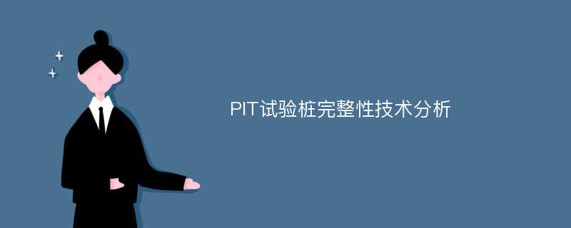 PIT试验桩完整性技术分析